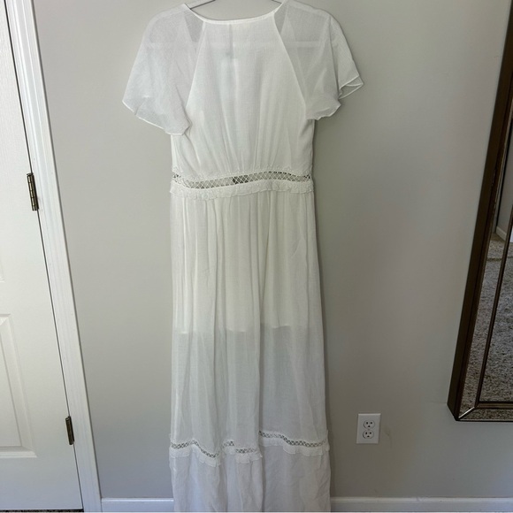 NWT Promesa  Sandy Beaches Ivory Semi Sheer Button Crochet Dress Size Small - Picture 9 of 10